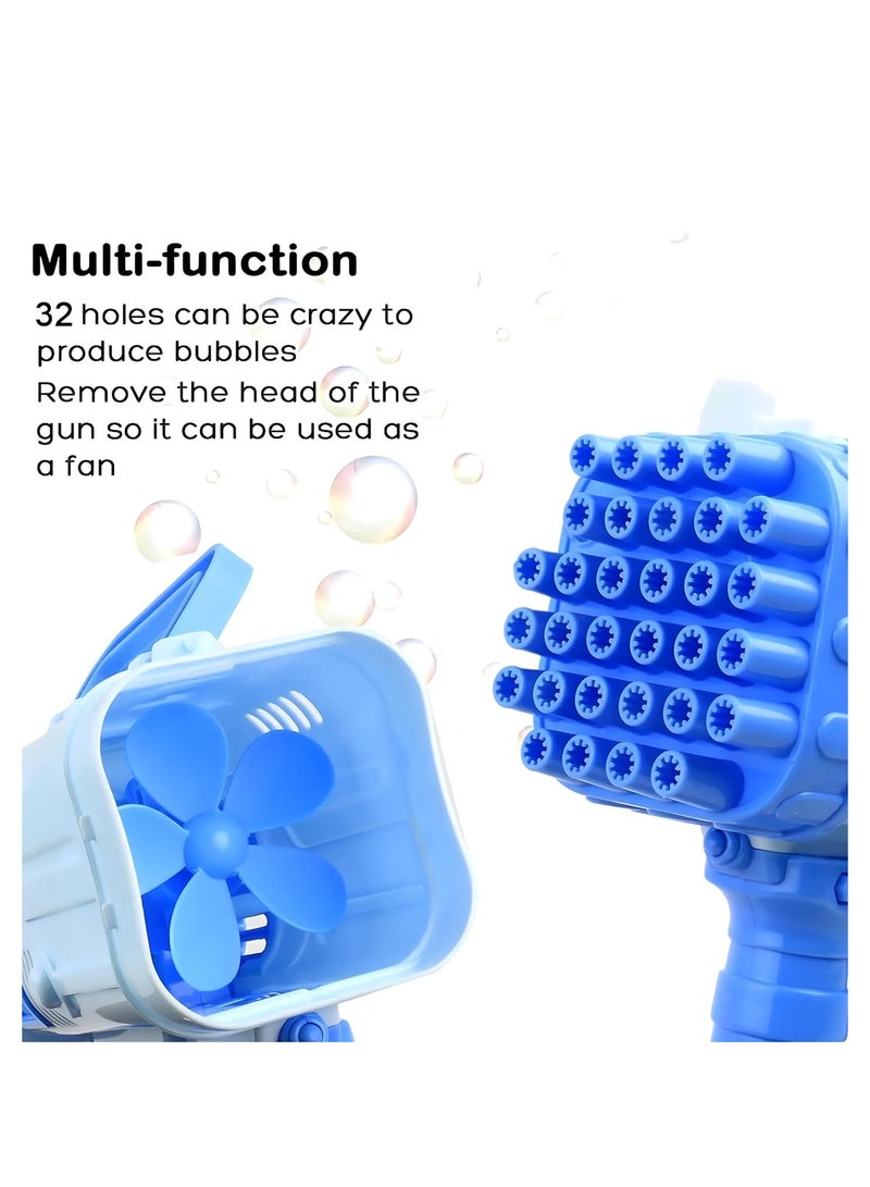 Bubble Gun, Bazooka Bubble Machine, 32-hole Bubble Machine Gun with Bubble Solution, Bubble Machine Blaster, Bubble Toy Launcher Gun for Kids Adults Birthday Wedding Party - 2pcs(Pink-Blue)