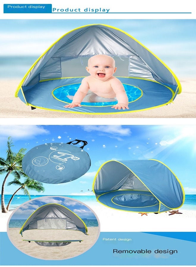 Pop up Baby Sun Shade Beach Tent with Pool, Portable Lightweight UV Protection Shelter Canopy for Beach, Yard, Infant Indoor, and Outdoor