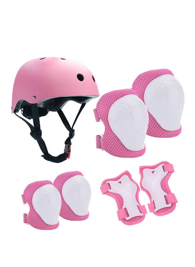 Seven-piece set of kids protective gear sports protective gear knee pads elbow pads and helmet protective gear