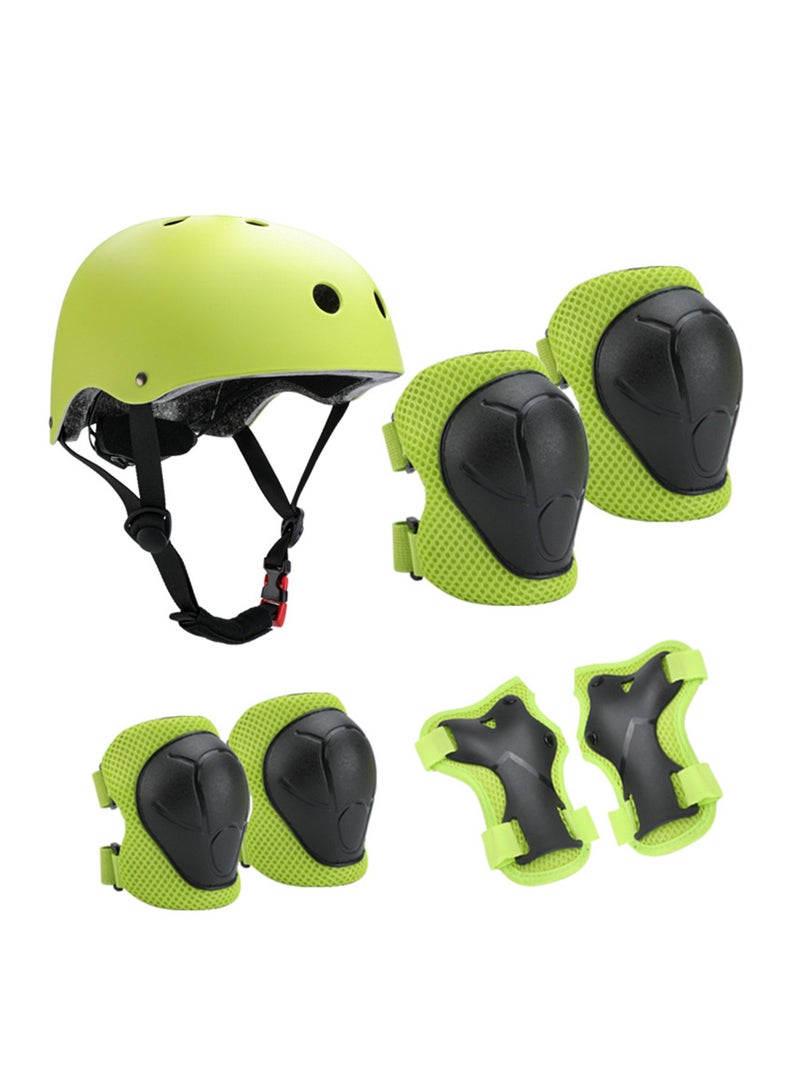 Seven-piece set of children's protective gear sports protective gear knee pads elbow pads helmet protective gear