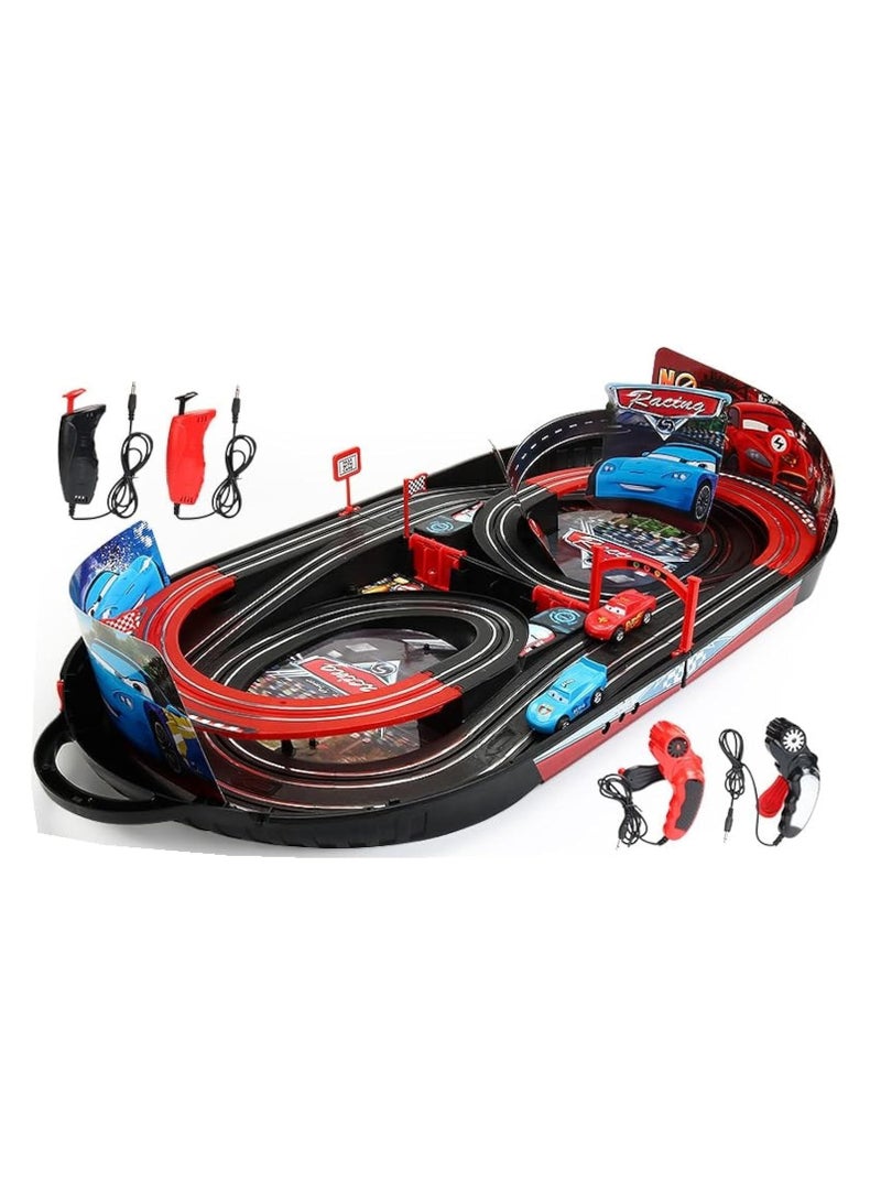 COOLBABY Two-person Remote Control Racing With Track Track Toys Electric Car Kids Racing Toys