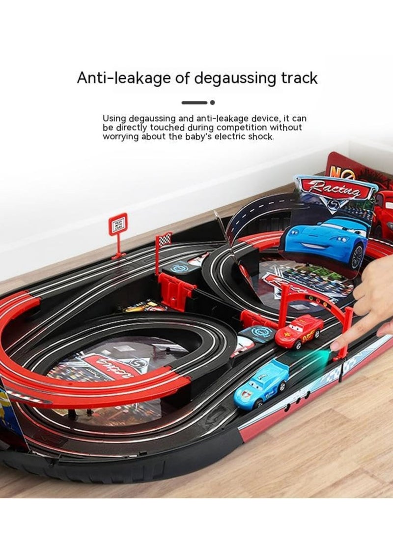 COOLBABY Two-person Remote Control Racing With Track Track Toys Electric Car Kids Racing Toys