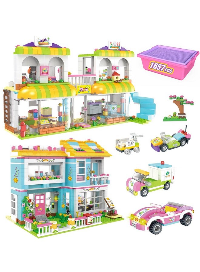Friends House Building Toy Set For Girls Friends Family House Supermarket Building Kit With Storage Box Creative Roleplay Building Blocks Toy Gifts For Kids Boys Girls Aged 612 (1657 Pieces)