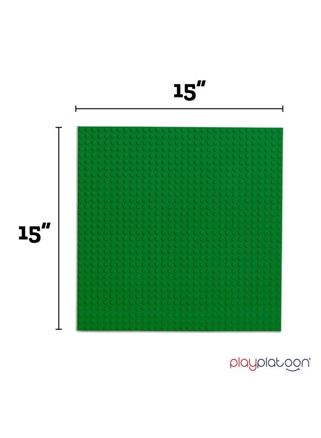 15 Inch X 15 Inch Baseplate For Building Bricks Extra Large Landscape For Building Blocks Green Classic Platform Baseplates Compatible With All Major Brands 2 Pack