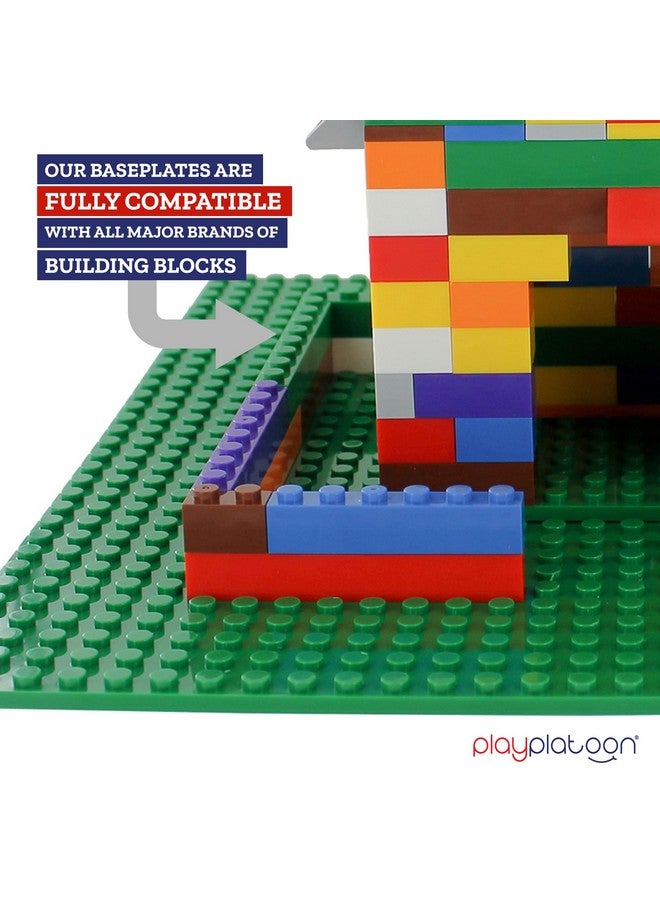 15 Inch X 15 Inch Baseplate For Building Bricks Extra Large Landscape For Building Blocks Green Classic Platform Baseplates Compatible With All Major Brands 2 Pack