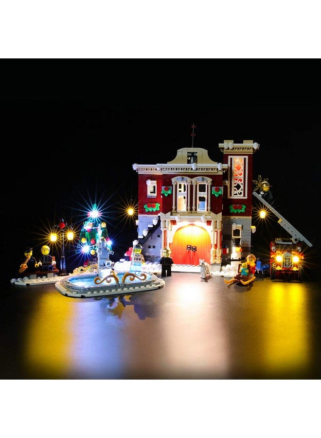 Led Lighting Kit For Winter Village Fire Station Compatible With Lego 10263 Building Blocks Model Not Include The Lego Set