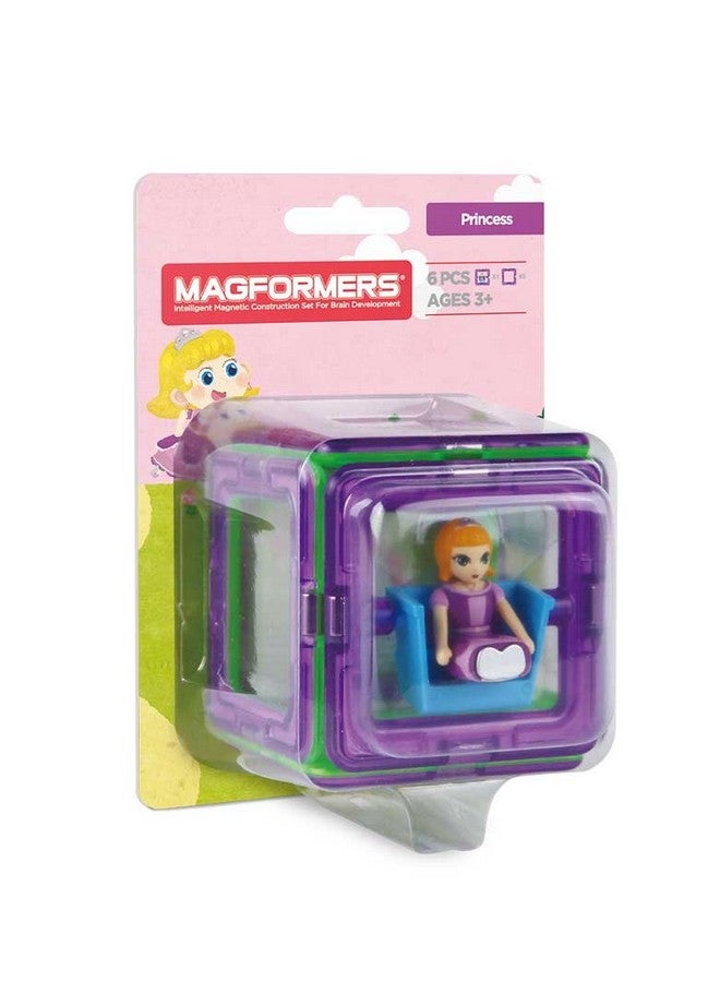 Princess Character 6 Pieces Add On Rainbow Colors Educational Magnetic Geometric Shapes Tiles Building Stem Toy Set Ages 3+