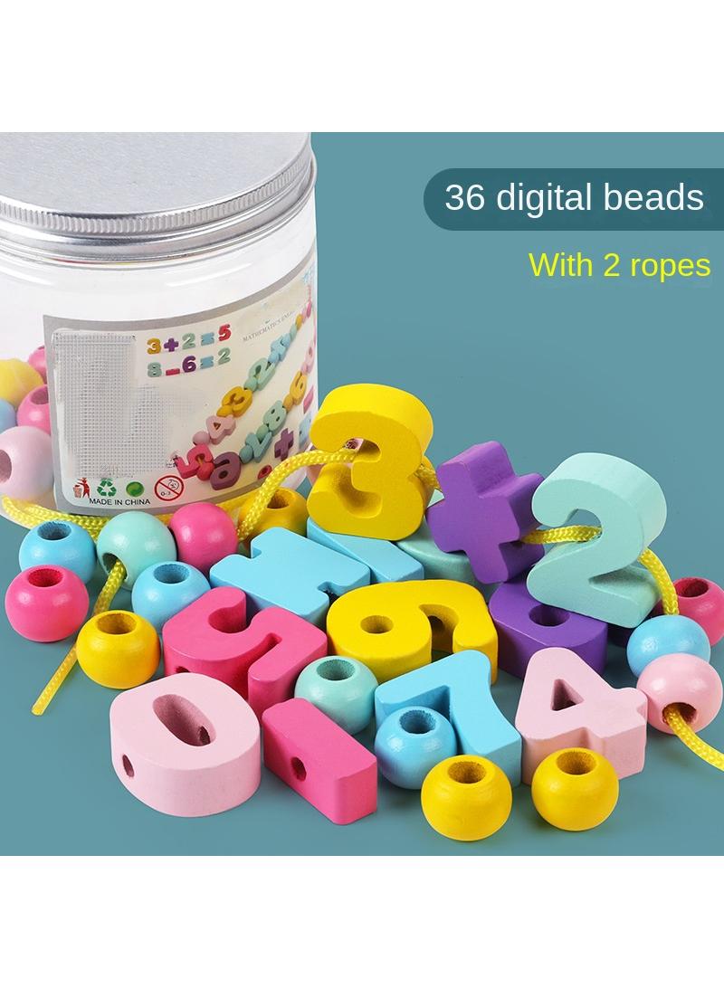 Children's Wooden Puzzle String Beaded Toy