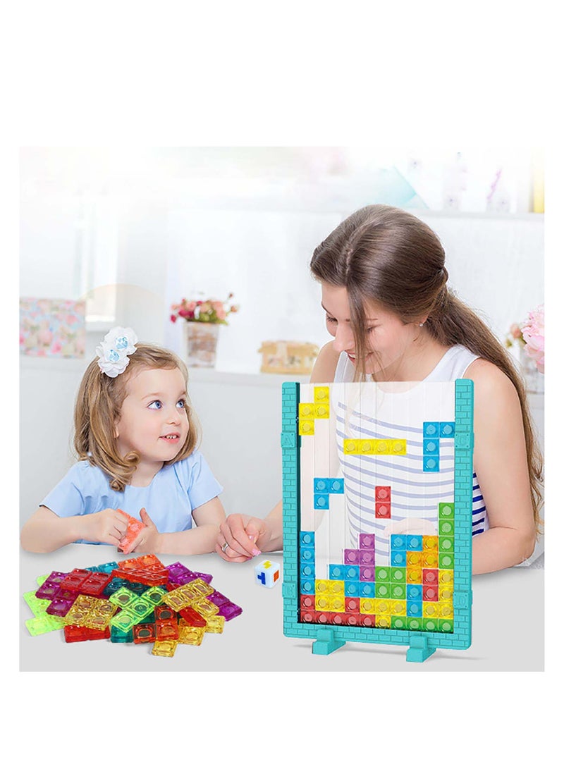 3D Russian Blocks Puzzle Game, Transparent Brain Teaser Toys Blocks, Vertical Board Puzzle Game, Educational Toys Gift for 7-14 Year Old Boys Girls