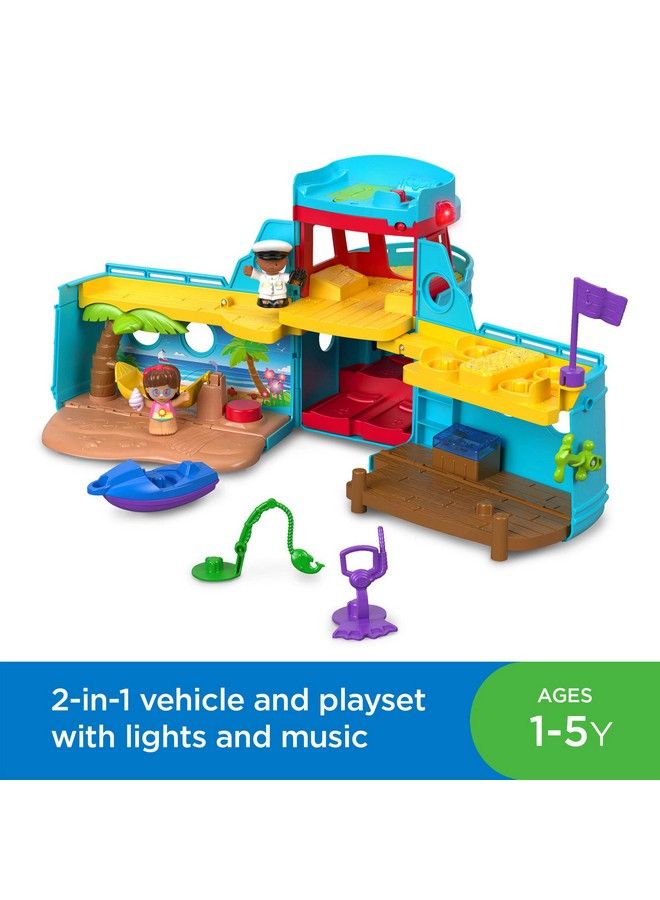 Little People Travel Together Friend Ship 2In1 Playset With Black And Hispanic Figures For Toddlers And Preschool Kids