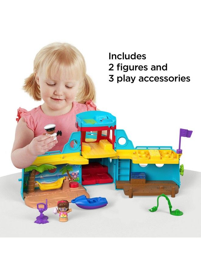 Little People Travel Together Friend Ship 2In1 Playset With Black And Hispanic Figures For Toddlers And Preschool Kids