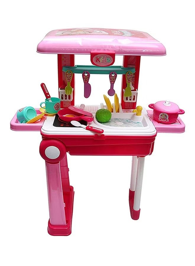 Little Chef 2 In 1 Pretend Play Luggage Kitchen Cook Set With Lights And Sound 53x24.5x63cm
