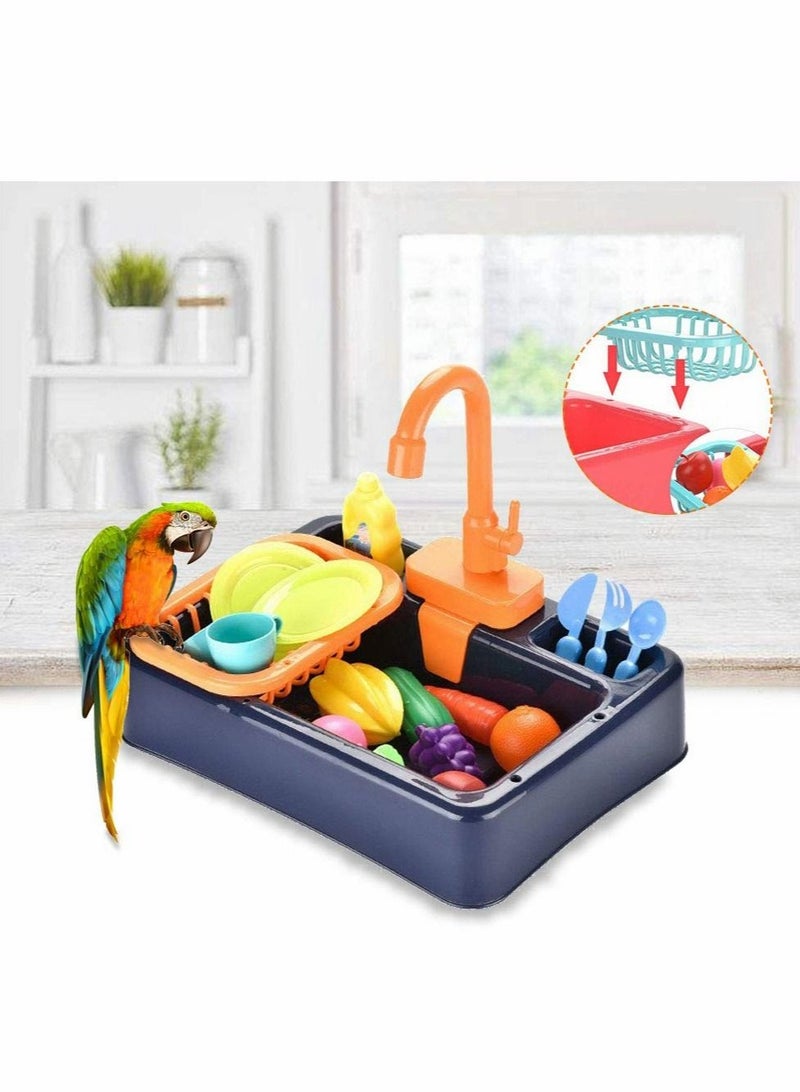 Kitchen Sink Toys, Educational Kitchen Toys, for Toddlers Boys Girls, Can be Used as Pet Parrots Bathtub Parrot Bath Tub