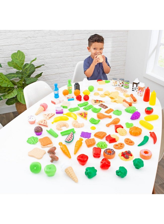 115Piece Deluxe Tasty Treats Pretend Play Food Set Plastic Grocery And Pantry Items Gift For Ages 3+