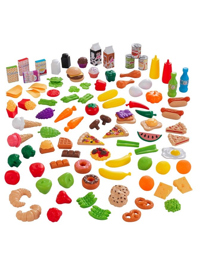 115Piece Deluxe Tasty Treats Pretend Play Food Set Plastic Grocery And Pantry Items Gift For Ages 3+