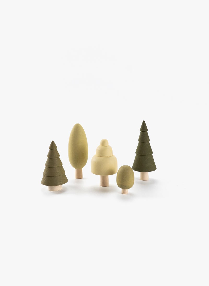 SABO Concept - Wooden Forest Green (mini) 5-pc Trees