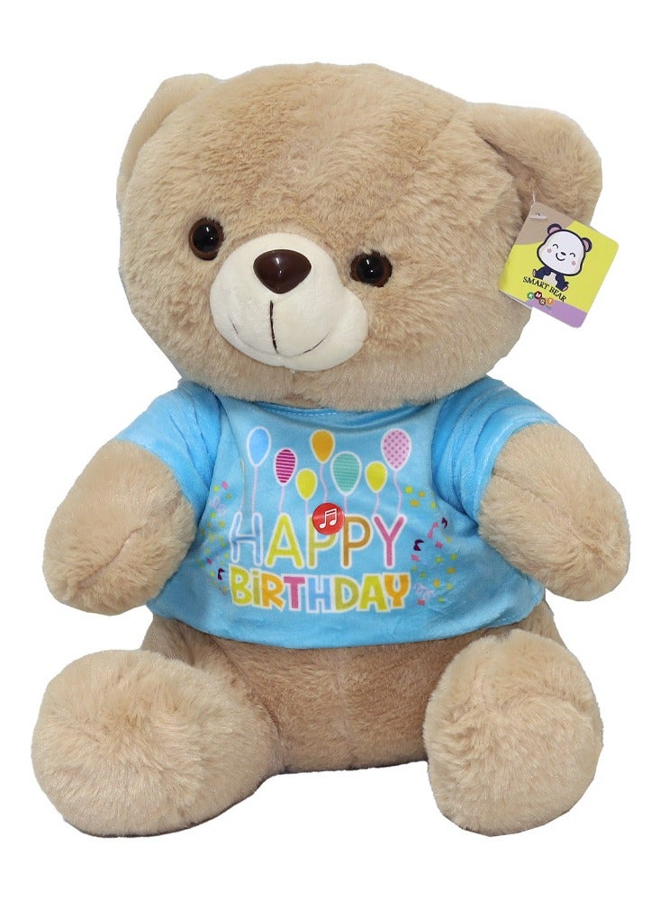 2-Piece Bear Plush Releases Birthday song and music Toy 35 cm