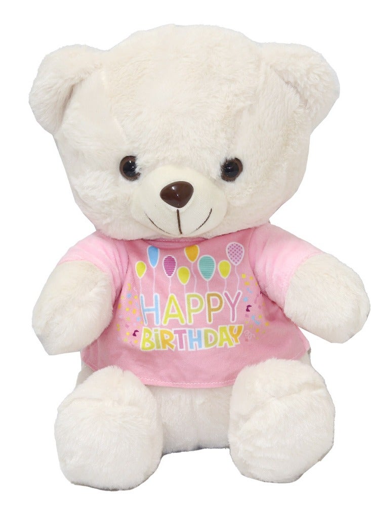 2-Piece Bear Plush Releases Birthday song and music Toy 35 cm