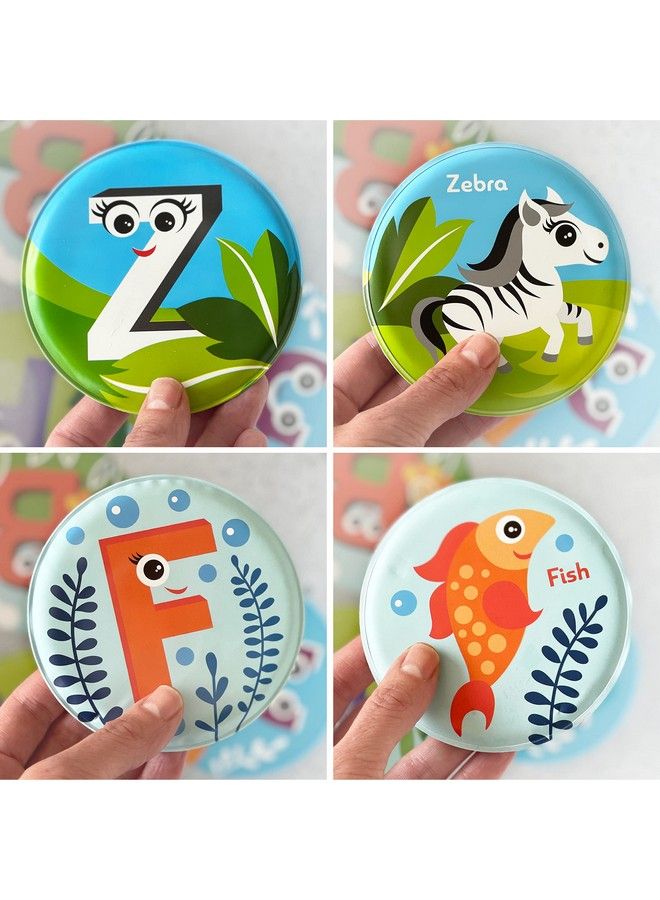 Floating Animals & Alphabet Flash Cards For Bathtub Preschool Learning Toddler Flash Cards Educational Bath Toys For 18 Months+ (Set Of 26)