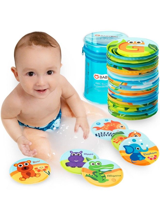 Floating Animals & Alphabet Flash Cards For Bathtub Preschool Learning Toddler Flash Cards Educational Bath Toys For 18 Months+ (Set Of 26)