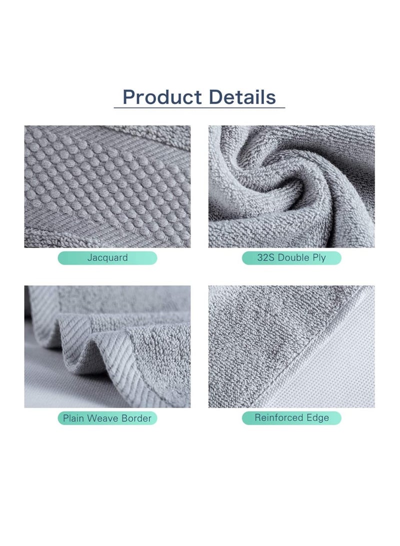 KASTWAVE Premium Cotton Bath Hand Towels for Bathroom Combed Cotton Hand Towels Absorbent Soft Cotton Hand Towels for Bathroom, Hand & Face Washcloths Set, Soft Absorbency and Fade Resistant Quick Dry