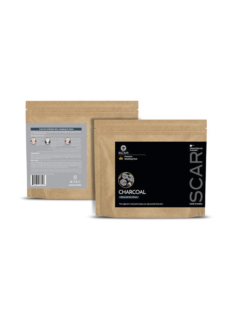 SCAR PROFFESSIONAL Charcoal Modeling Peel Off Mask Powder 500gm - Made in KOREA - Premium Modelling Pack - Peel Off Face Mask Powder