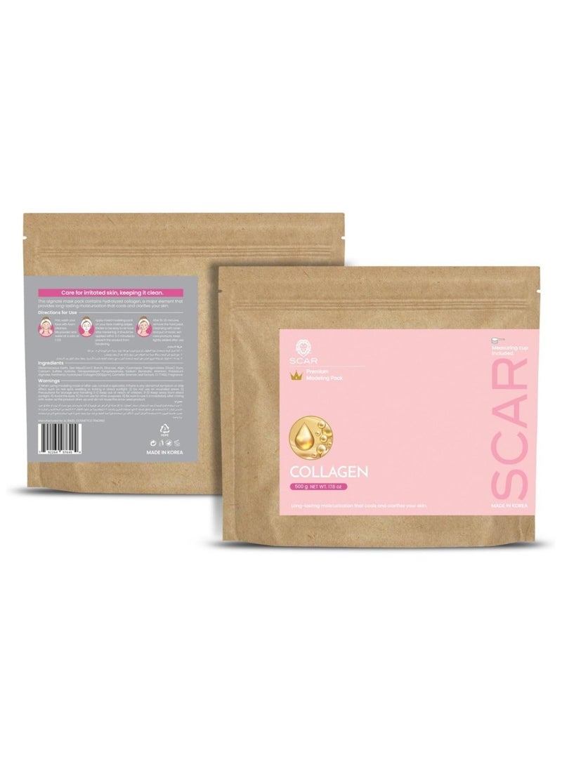 SCAR PROFFESSIONAL Collagen Modeling Peel Off Mask Powder 500gm - Made in KOREA - Premium Modelling Pack - Peel Off Face Mask Powder