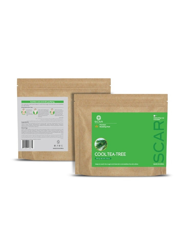 SCAR PROFFESSIONAL Tea Tree Modeling Peel Off Mask Powder 500gl - Made in KOREA - Premium Modelling Pack - Peel Off Face Mask Powder