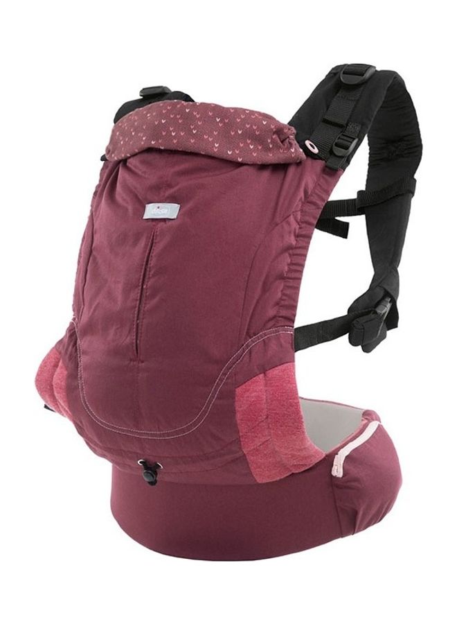 Myamaki Fit Baby Carrier (With Protective Hood) 0-15Kg, Burgundy Powder