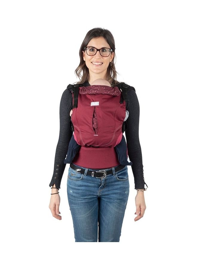 Myamaki Fit Baby Carrier (With Protective Hood) 0-15Kg, Burgundy Powder