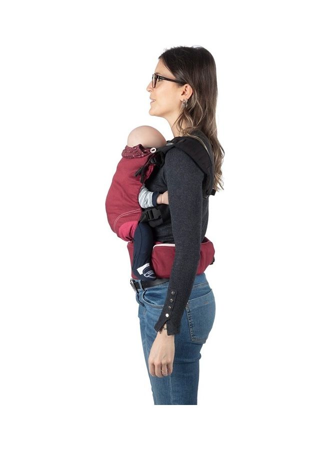 Myamaki Fit Baby Carrier (With Protective Hood) 0-15Kg, Burgundy Powder