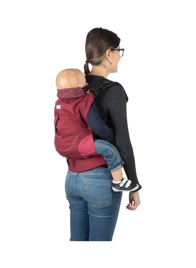 Myamaki Fit Baby Carrier (With Protective Hood) 0-15Kg, Burgundy Powder