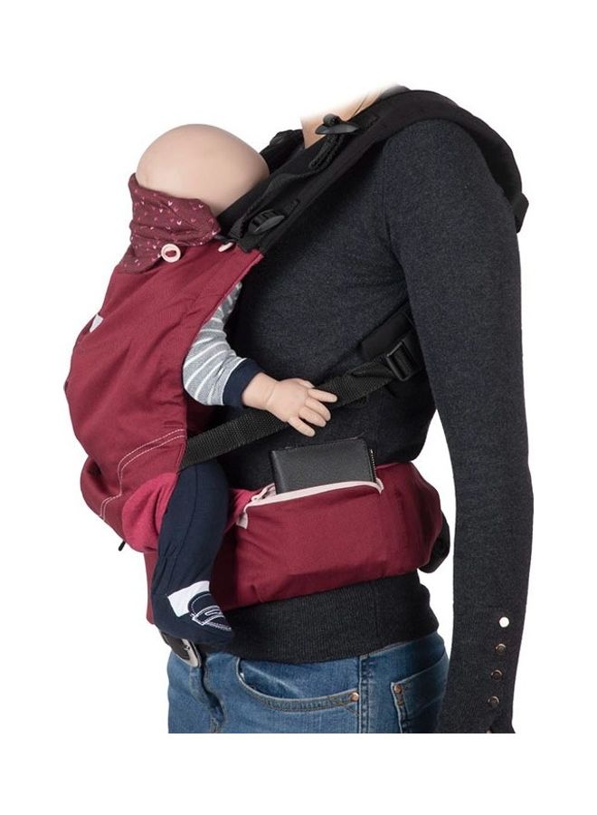 Myamaki Fit Baby Carrier (With Protective Hood) 0-15Kg, Burgundy Powder