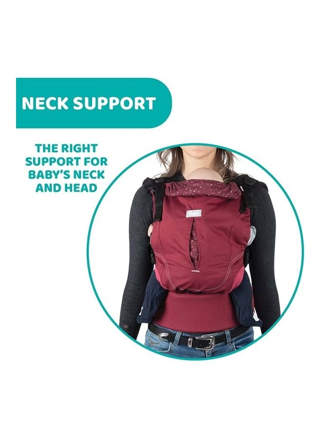 Myamaki Fit Baby Carrier (With Protective Hood) 0-15Kg, Burgundy Powder