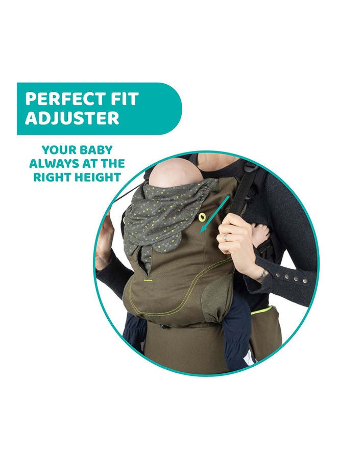 Myamaki Fit Baby Carrier (With Protective Hood) 0-15Kg, Leaf