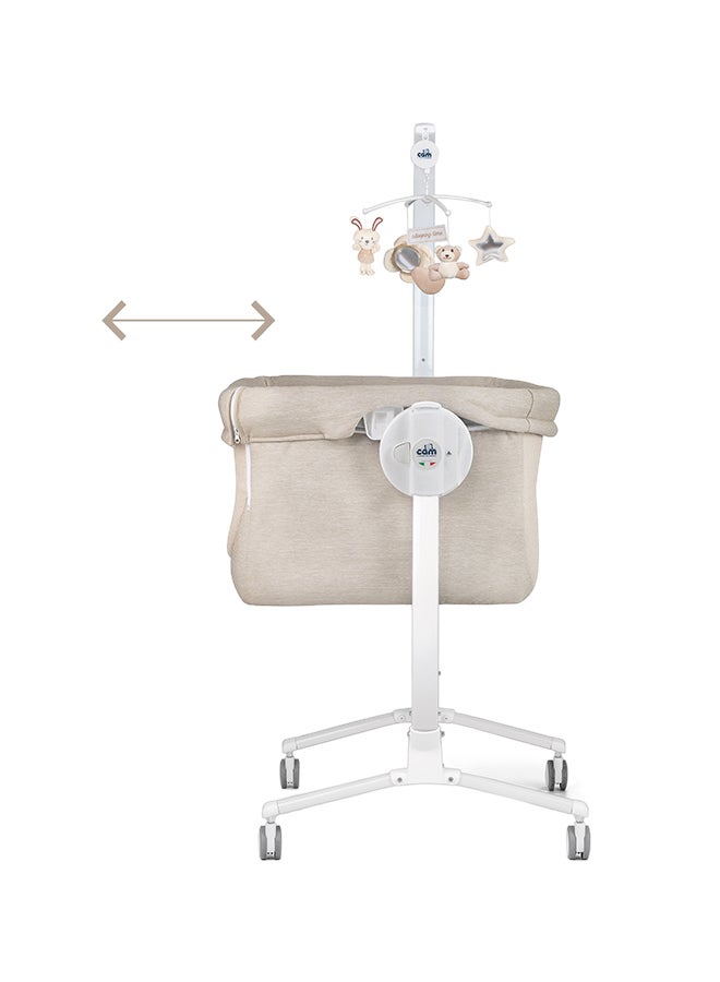 Cullami Co Bed Cradle, Beige, Made In Italy Cradle With Co-Sleeping Function, Suitable For Every Bed, Portable And Convertible Baby Bassinet With Mosquito Net, Baby Bed, Soft Fabric