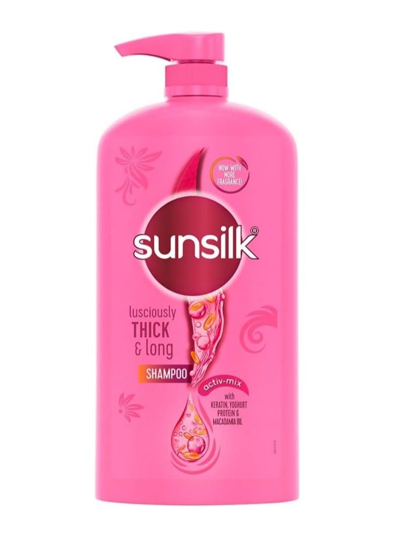 Sunsilk Lusciously Thick Long Shampoo With Keratin Yoghut Protein and Macadamia Oil 1 L
