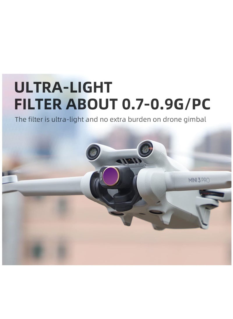 ND Lens Filter Set for DJI Mini 3 Pro, 6 Piece UV Filter Multi-Coated Filter Camera Lens Drone Camera Lens Accessories, Adjustable Ultra-Light Filter (MCUV + CPL ND4 + ND8 + ND16 + ND32)