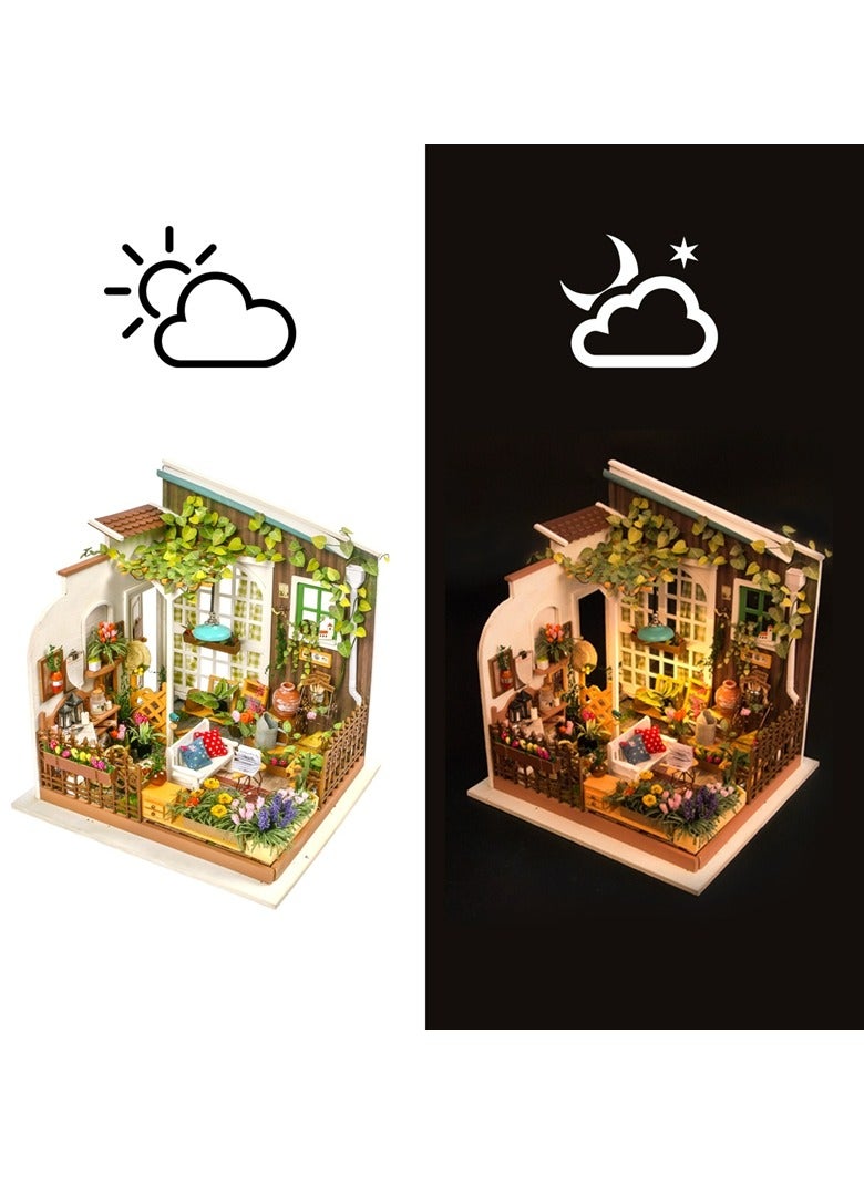 Rolife Miller's Garden DIY Miniature House Kit DG108, Assembly Brain Teaser 3D Wooden Puzzle DIY Build Model Crafts Kits, Unique Gifts and Home Decor for Teens or Adults