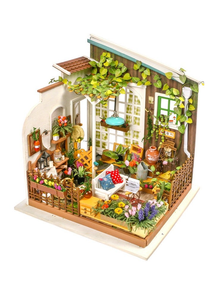 Rolife Miller's Garden DIY Miniature House Kit DG108, Assembly Brain Teaser 3D Wooden Puzzle DIY Build Model Crafts Kits, Unique Gifts and Home Decor for Teens or Adults