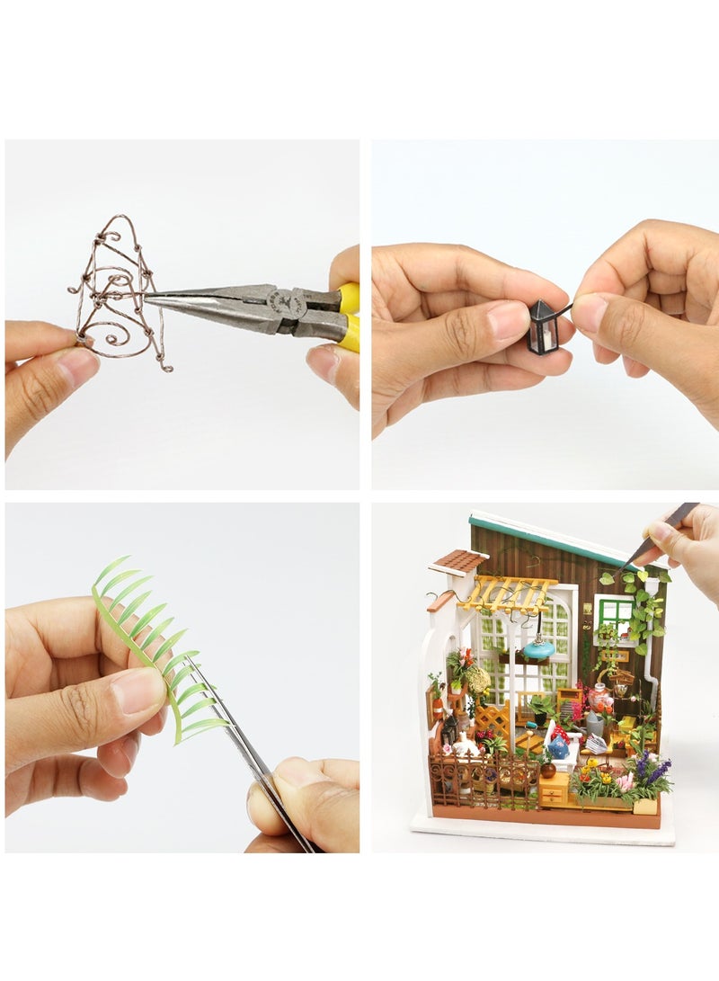 Rolife Miller's Garden DIY Miniature House Kit DG108, Assembly Brain Teaser 3D Wooden Puzzle DIY Build Model Crafts Kits, Unique Gifts and Home Decor for Teens or Adults