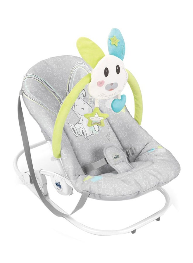 Portable Giocam Baby Infant Rocking, Bouncer, Sway Gentle Swaying Rocker, Support With Safety, Cradle, Adjustable 3-position Backrest, Soft Fabric Cover Form 0-9 Kg - Grey
