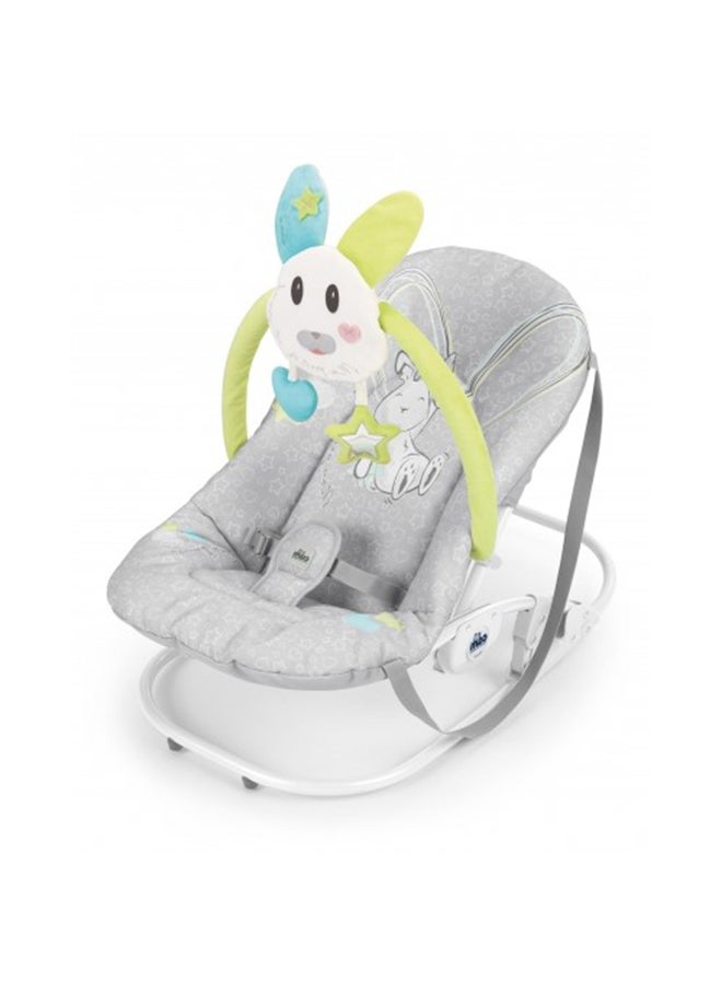 Portable Giocam Baby Infant Rocking, Bouncer, Sway Gentle Swaying Rocker, Support With Safety, Cradle, Adjustable 3-position Backrest, Soft Fabric Cover Form 0-9 Kg - Grey