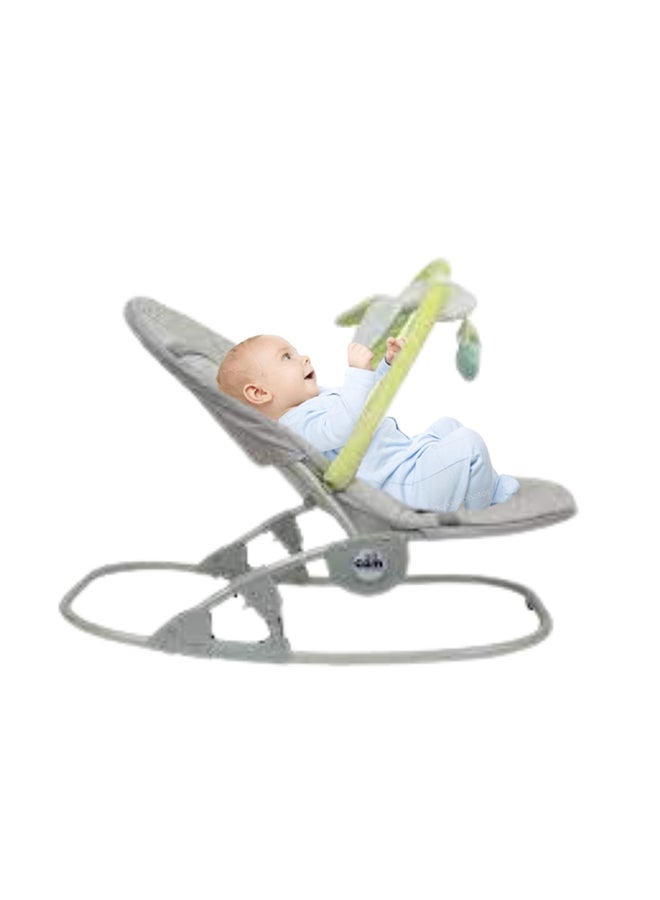 Portable Giocam Baby Infant Rocking, Bouncer, Sway Gentle Swaying Rocker, Support With Safety, Cradle, Adjustable 3-position Backrest, Soft Fabric Cover Form 0-9 Kg - Grey