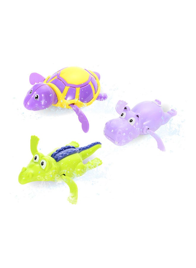 3-Piece Cute Hippo Tortoise Crocodile Shaped Bath Toy Set 21 x 21 x 21cm