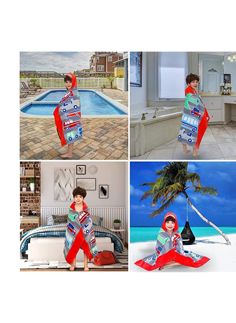 Beach Bath Towel with Hood for Kids Toddlers Boys Girls 3 to 12 Years, Oversize Extra Size 50