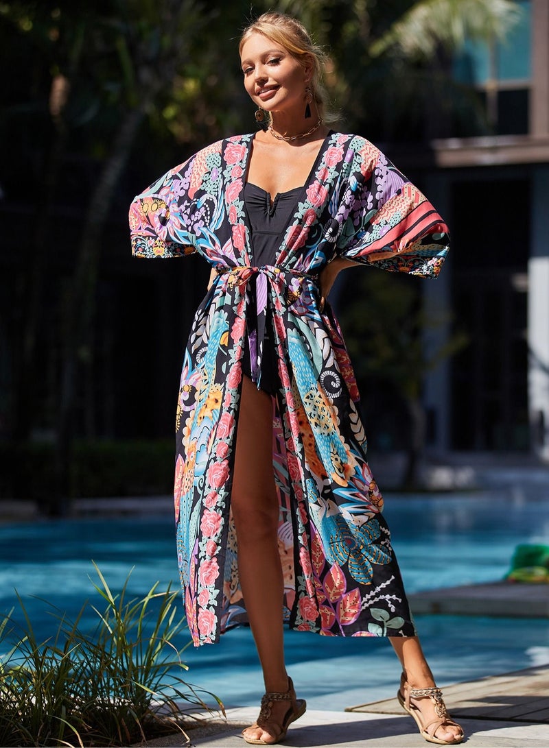 Beach Printed Robe Sunscreen Cover