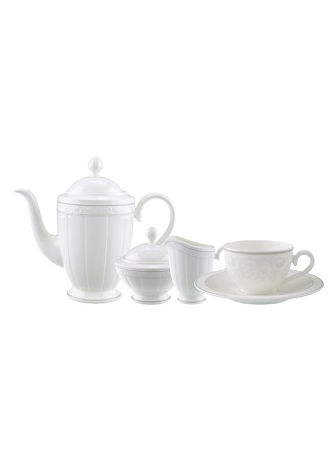 15-Piece Pearl Pattern Tea Set White