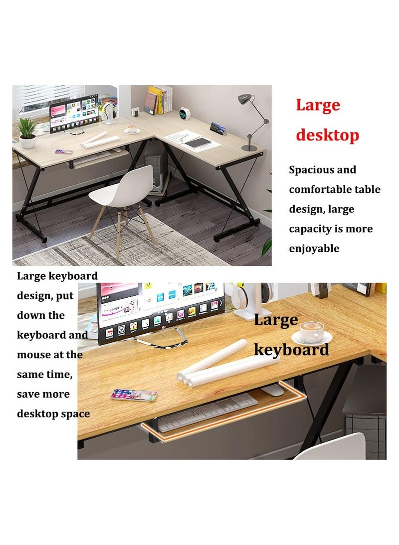 L Shaped Desk Computer Corner Table Home Gaming Writing Workstation Space-Saving Easy Assembly