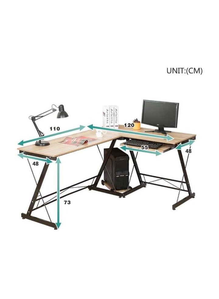 L Shaped Desk Computer Corner Table Home Gaming Writing Workstation Space-Saving Easy Assembly